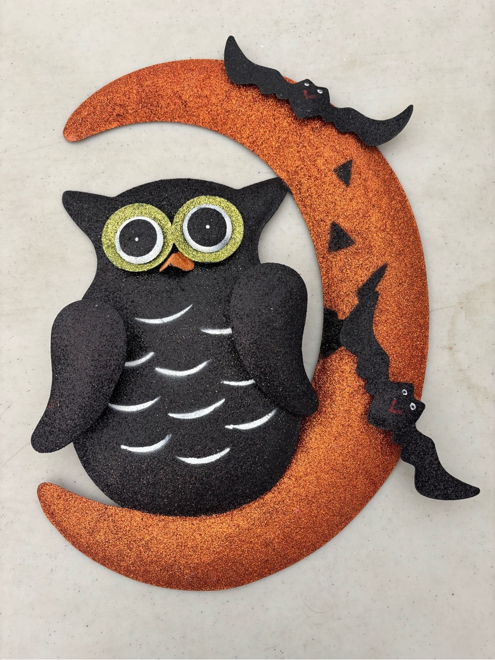 Halloween Owl Wall Decor in Black and Orange - Unbranded